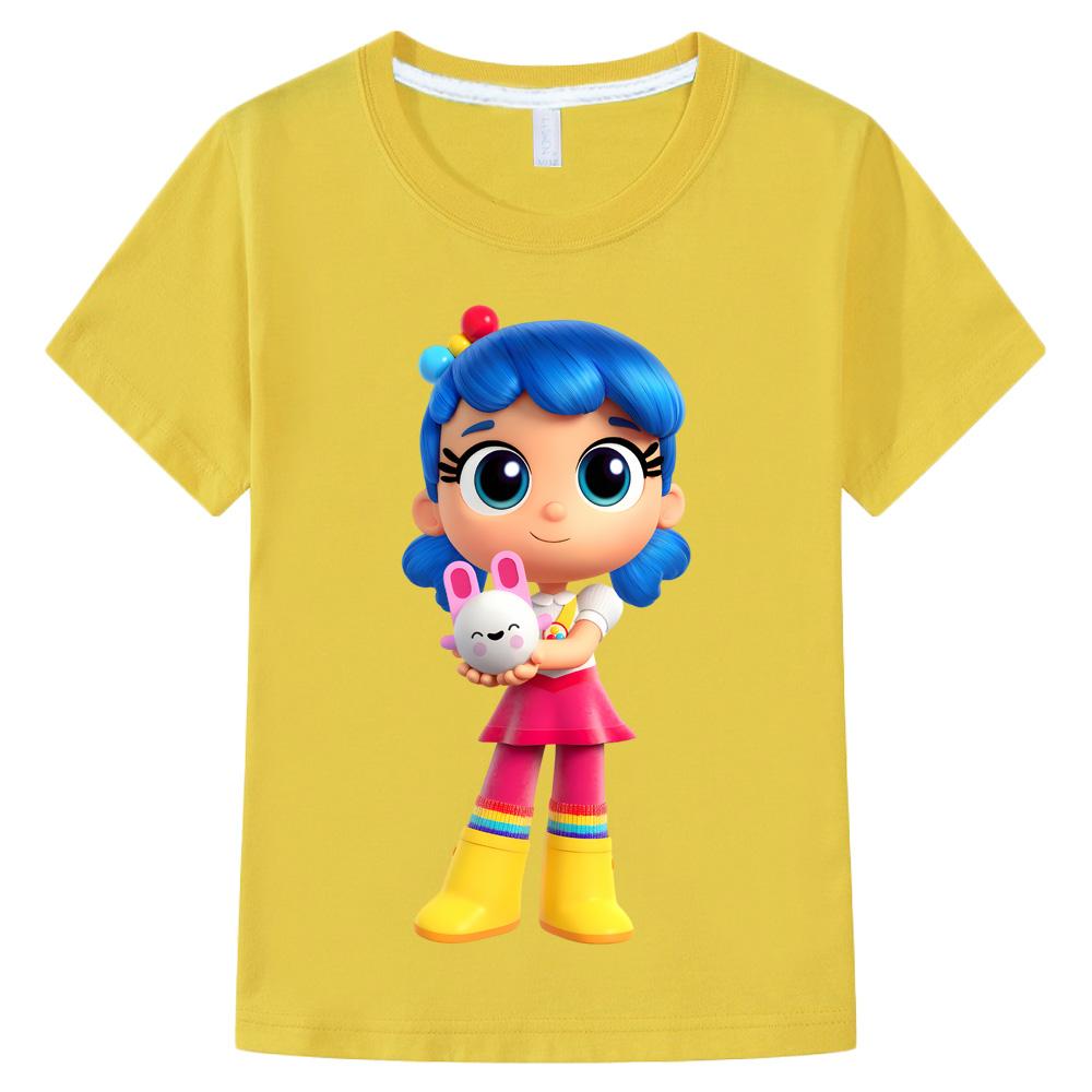 Boys Girls Kids Clothing True and The Rainbow Kingdom Tops Short Sleeves Sports Fashion Streetwear Comic Crew Neck Tees