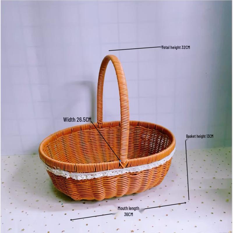 Керамическая ручная плетеная корзина для пикника и фруктов