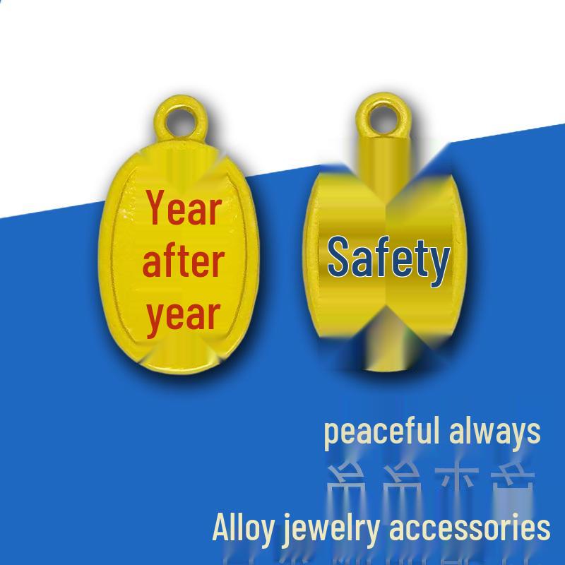 Gold Style High Retention Ancient Method Peaceful Yellow Tag Pendant Bracelet DIY Accessory