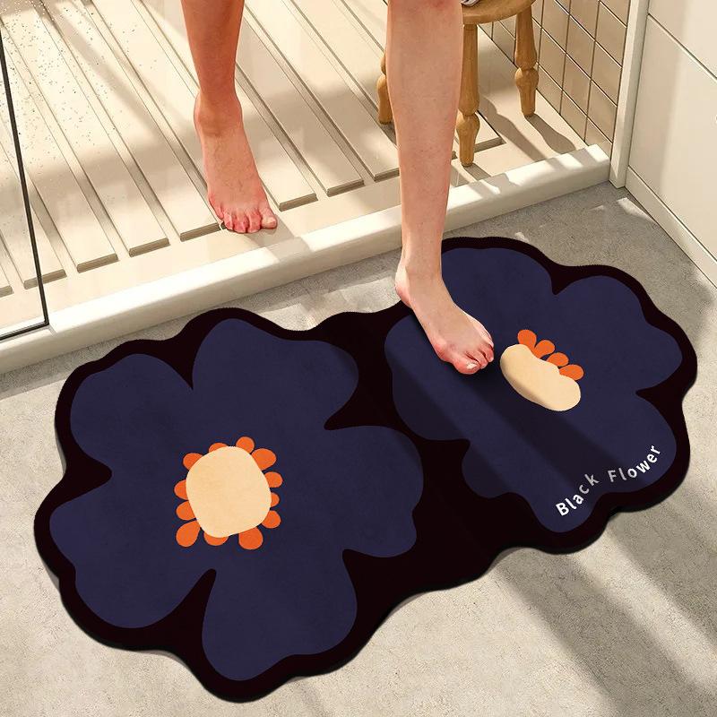 

Коврик в форме цветка у входа в ванную комнату, быстросохнущий противоскользящий коврик, бытовой коврик для унитаза, коврик для ног у входа 50*80cm