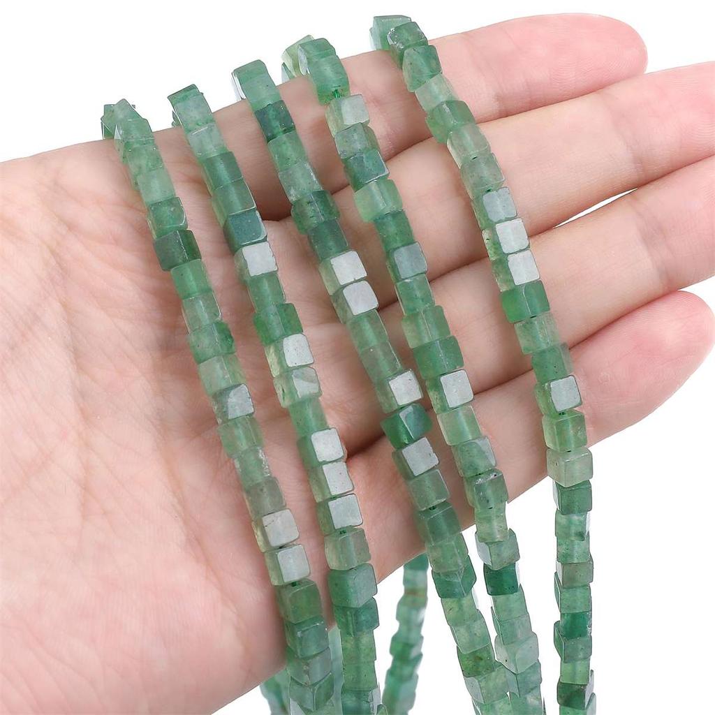 4mm Natural Stone Square Cube Beads Tiger Eye Agate Quartz Aventurine Stone E Spacer Loose Beads for Jewelry Making  85pcs 38cm