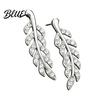 Everyday Luxury Earrings 1 Pair Rhinestone Leaf Stud Earrings Sparkly