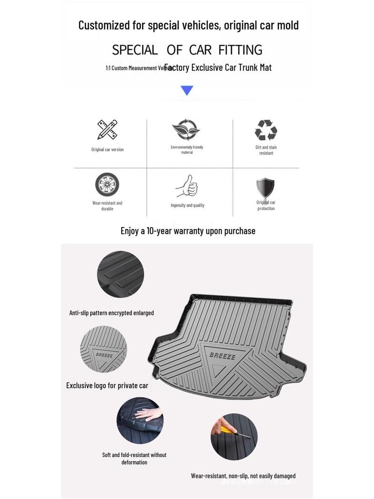 Geely 2021 Vision X6 Trunk Mat - Flat Tail Box Mat for New Model