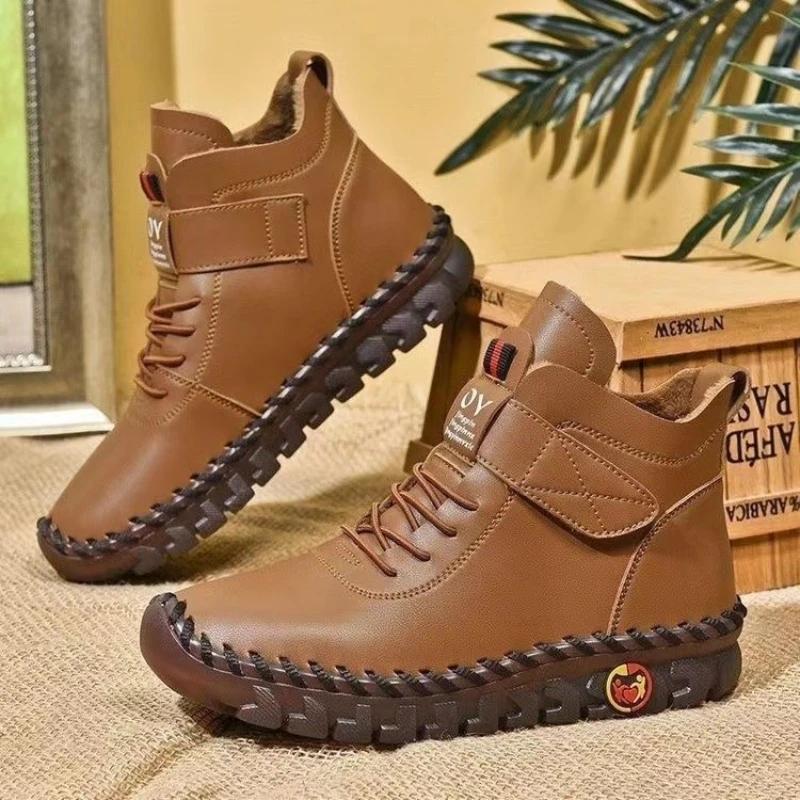 Fashion Women White  Winter Women Boots Mom Cotton Shoes for Women 2024 New Waterproof Keep Warm Short Snow Boot Brown Long Boots