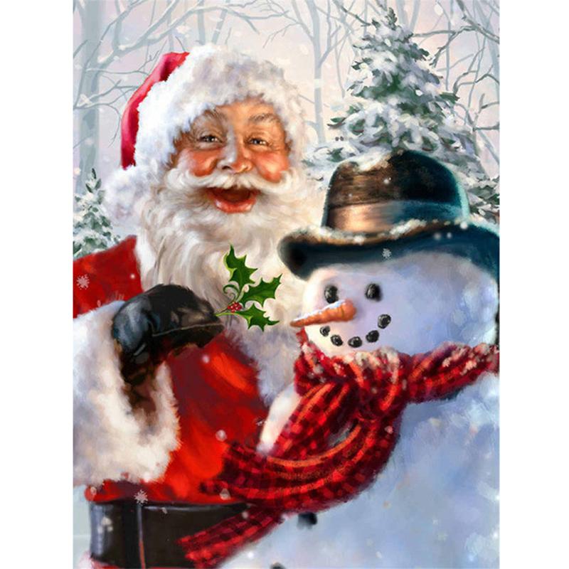 DIY 5D Diamond Painting Santa Claus Cartoon Full Round Drill Diamond Embroidery Christmas Winter Snow Cross Stitch Home Decor
