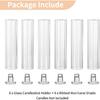 NUPTIO Taper Candle Holders for Centerpiece: Ribbed Hurricane Glass Candlestick Holder - Set of 6 Windproof Fluted Candle Stick Stand for Fall