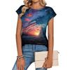 Damen Frühlings-Oberteile Kurzarm Bedruckt Lässig Sommerhemden für Damen Lockerer Schnitt Leichte Bluse für den Alltag Damen Sommer T-Shirts