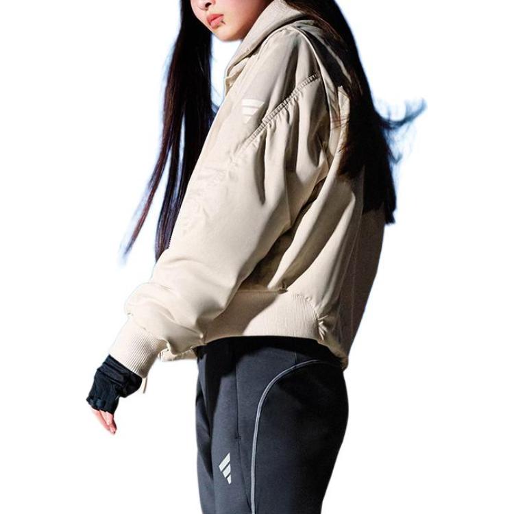Adidas Fustl W P Djk C Solid Color Warm Sports Casual Long Sleeve Cotton Jacket Women Jackets Brown JW8912