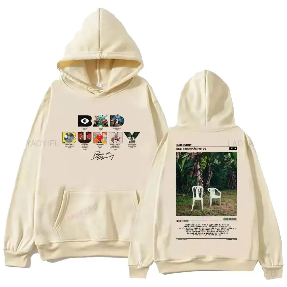 Bad Bunny Hip-Hop Straßenmusik Album Aufgedruckter Hoodie Herren Damen Straßenkleidung Langarm Sweatshirt Pullover Trainingsanzug Damen Herrenkleidung