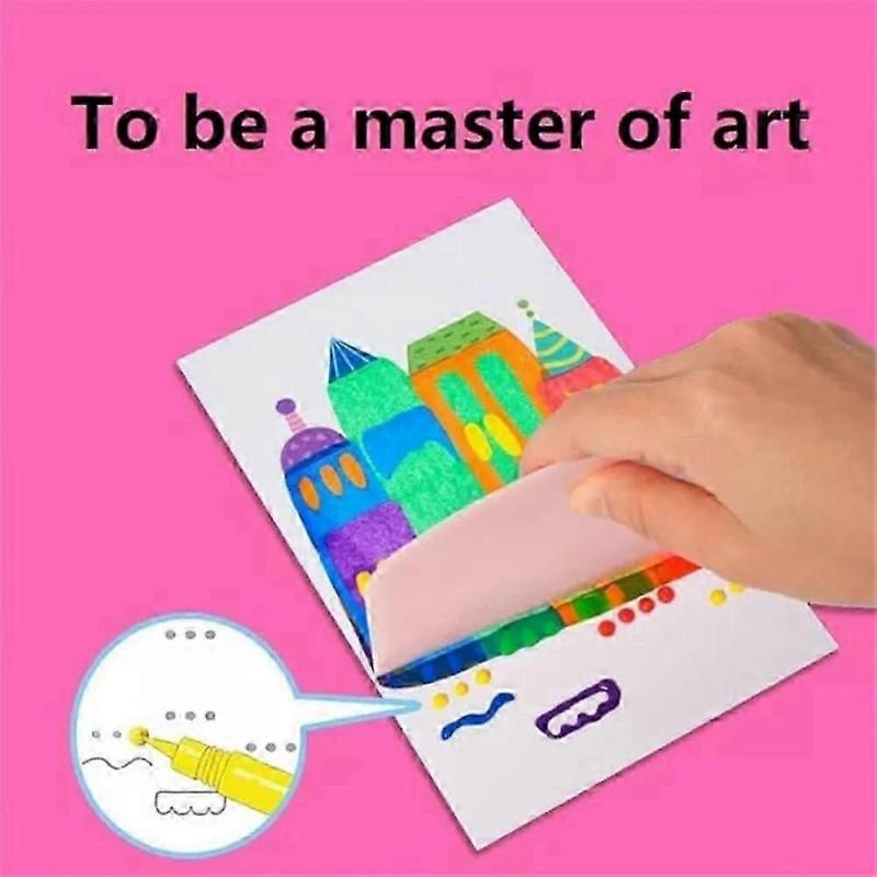 Squeegee Art Kids Paint Kit, DIY Christmas Rainbow Scratch Painting Dot Painting - DSW