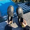 Thick-soled Derby Single Shoes Autumn and Winter New Martins Heightened Lace-up Small Leather Shoes for Women