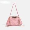 Borsa alla moda tessuta a mano, Cesto per verdura da portare a mano, Borsa a tracolla, Borsa quadrata piccola unica e di tendenza