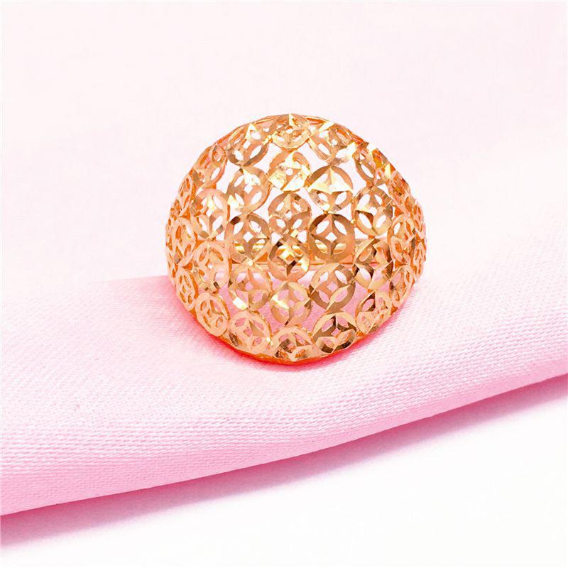 Color Gold Car Flower Coin Ring, Purple Gold Personalized Fashion Rose Gold Plated Live Ring