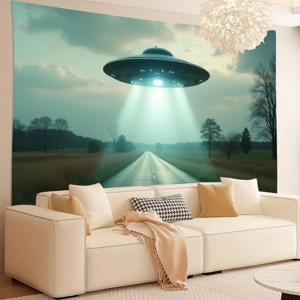 1 Alien Backdrop Banner - Durable For Birthday Anniversary Holiday UFO Alien Scene - Indoor/ Party Decor Decor Decor High Quality Print UFO