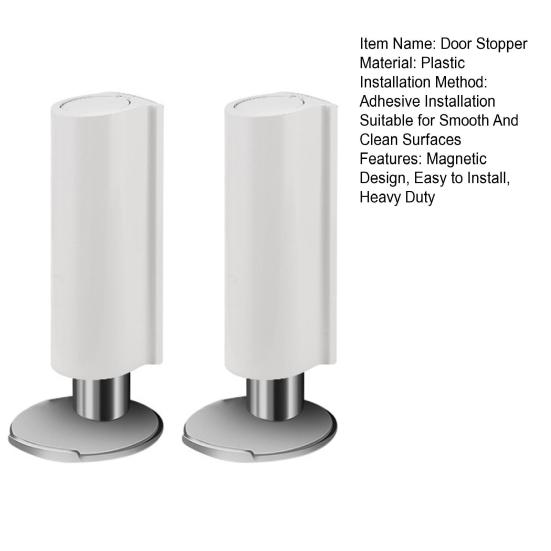 2Pcs Magnetic Door Stopper Wall Protector No Drilling Anti-collision Windproof Door Catch Holder Heavy
