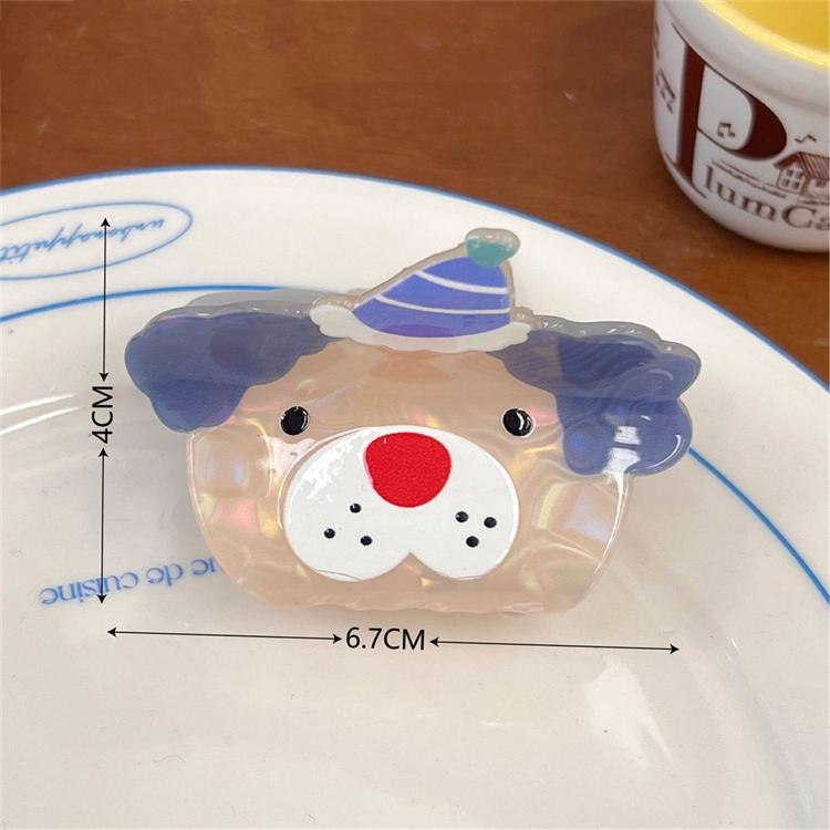 2024 New Arrival Small Cute Cartoon Acrylic Hair Clips Rainbow Animal and Cake  Fashion Hair Claw for Women