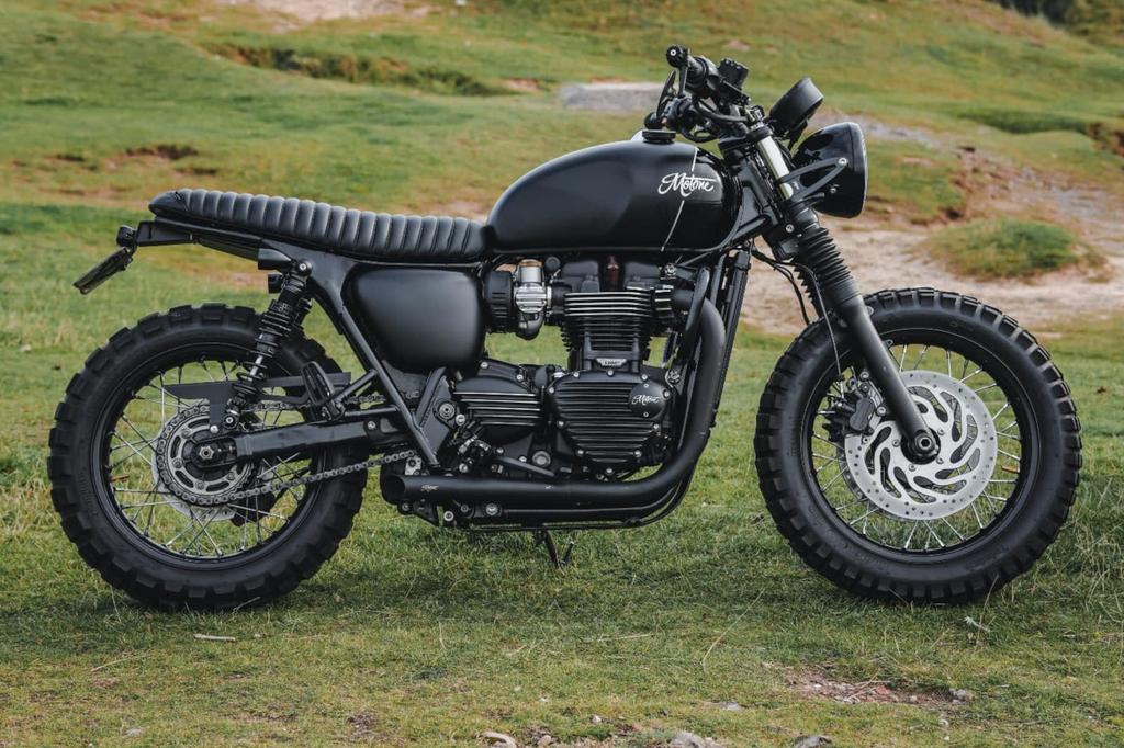 Motone VIPER MK.II Ribbed Black Seat for T100/T120, SpeedTwin 900, and Scrambler 900 (MSM038)