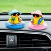 Cool Summer Duck Car Dashboard Decor, Rubber Duck With Swim Ring & Sunglasses, Cute Beach-Themed Ornament For Car Interior Gifts