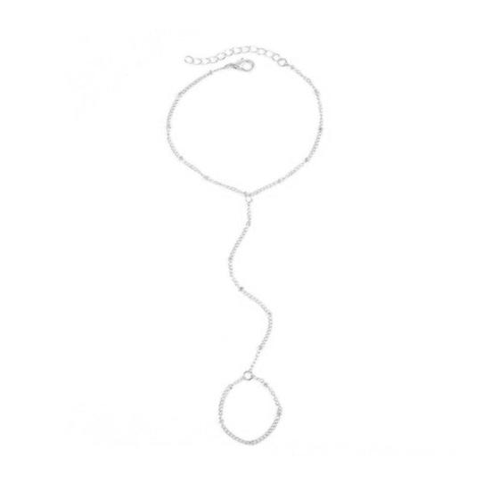 

Женский браслет, кольцо, интегрированный сплав, ретро-цепочка, браслет, кольцо, полая цепь, палец, рабский браслет, бохо, пляжные украшения, подарок серебряный