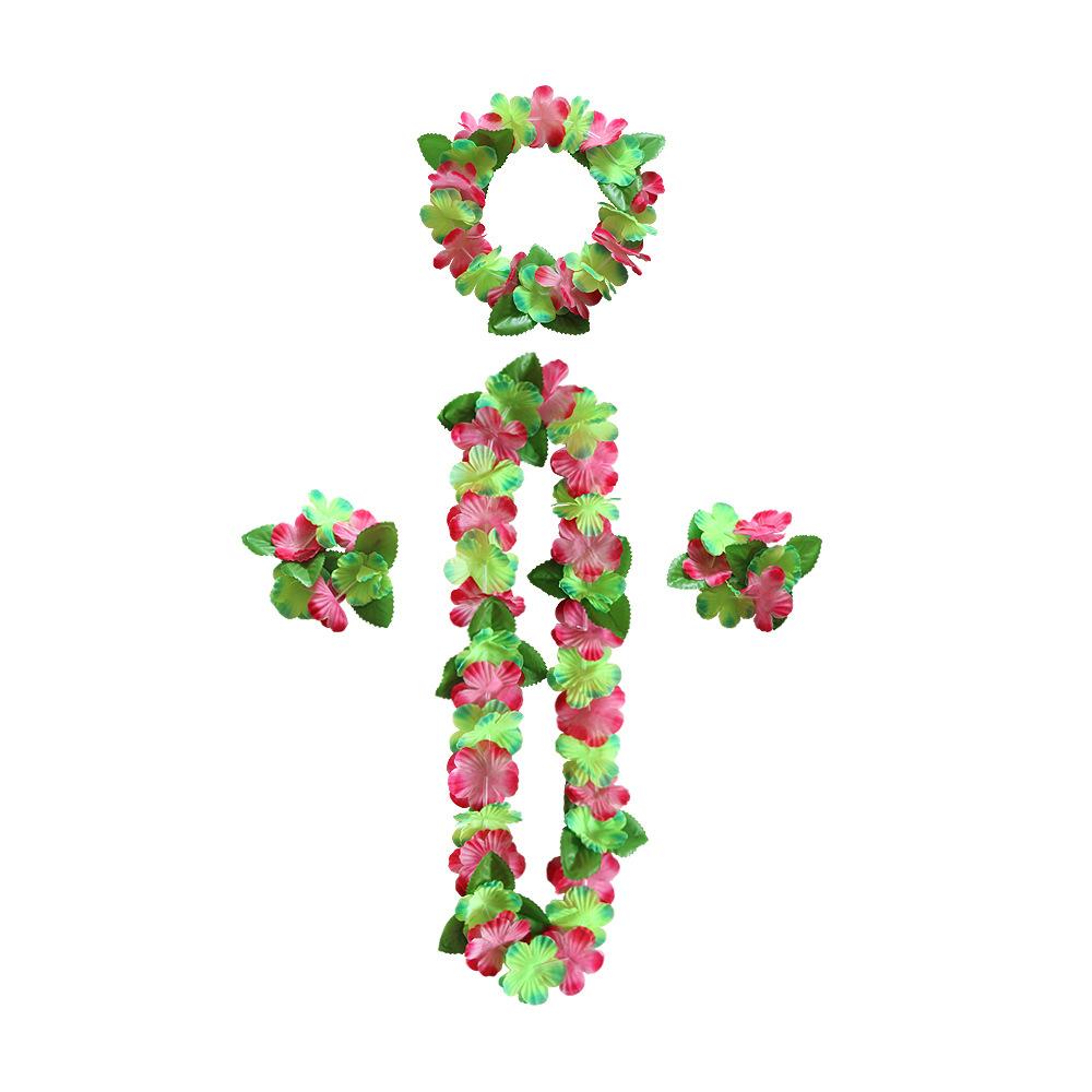 Hawaiian Leis Party Decorations, Hawaiian Flower Necklace Flowers Bracelets Headband, for Tropical Hawaiian Party Theme Beach Party