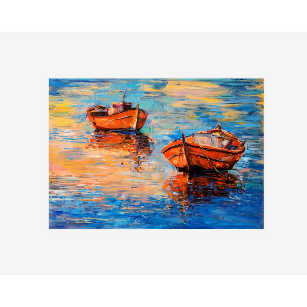 Landschaft Bunte Bäume Mittelmeer Kleine Stadt Dekorative Malerei Leinwand Malerei Öl Wand Bilder für Wohnzimmer Kunst