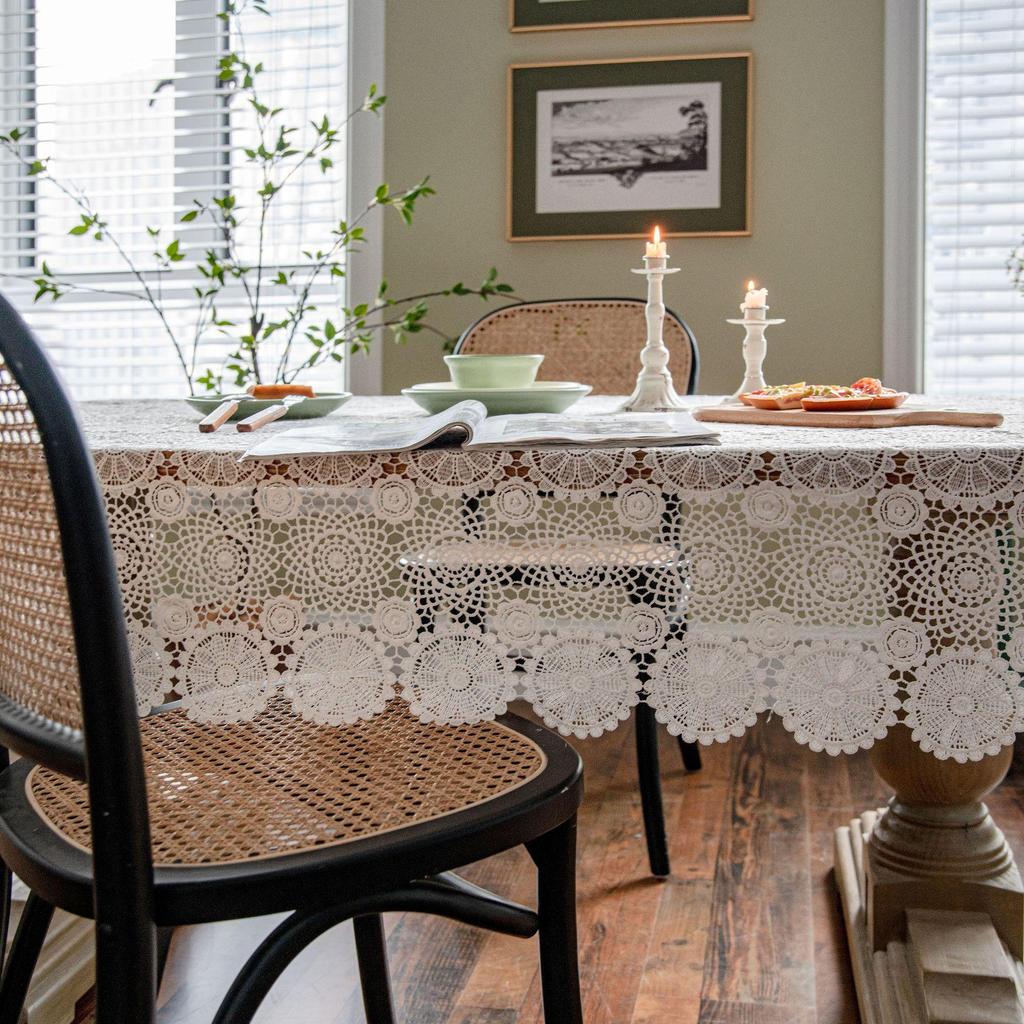 Imanqi Lace Embroidered Tablecloth for Cake Photography Background