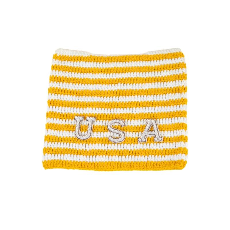 Crochet Stripe Pattern Hat Handmade Cat Ear Hat Winter Warmer Knitted Hat Cold Winter Presents for Students Teenagers