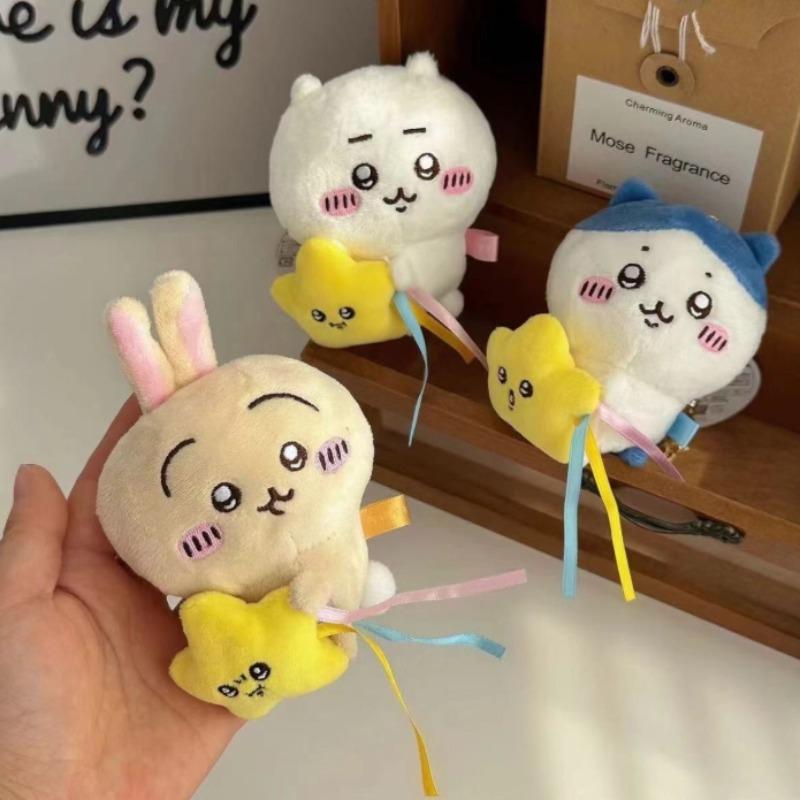 Chikawas Plush Doll Pendant Star Hugging Series Hanging Keychain Hachiware USAGI Cute Cartoon Plush Doll Accessories Ornaments