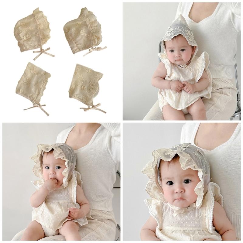 Bequeme Babymütze Sommerhaube Stickerei-Design Fötale Mützen mit Kinnband für Säuglingsmädchen 2-18 Monate