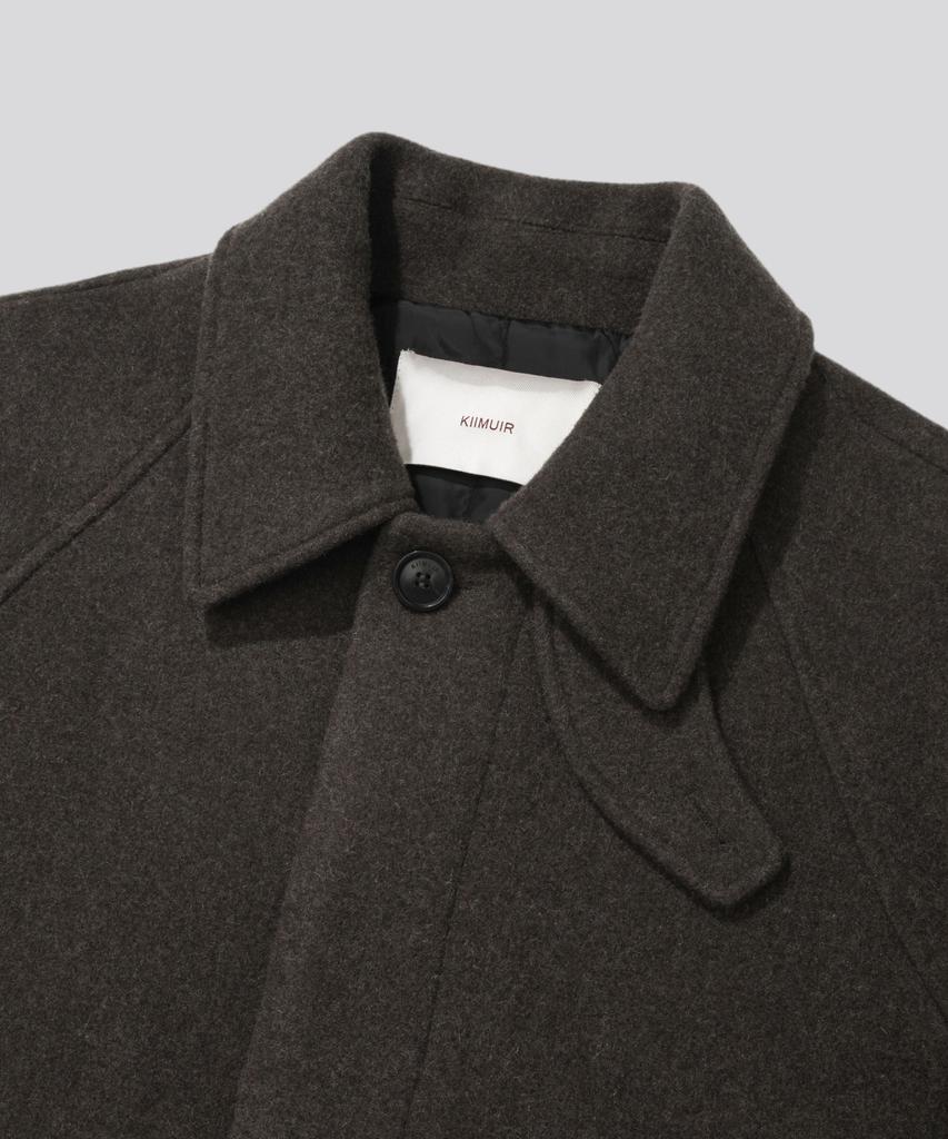 KIIMUIR [Drape Wool] Cashmere Blend Semi-Overfit Balmacaan Coat_Brown