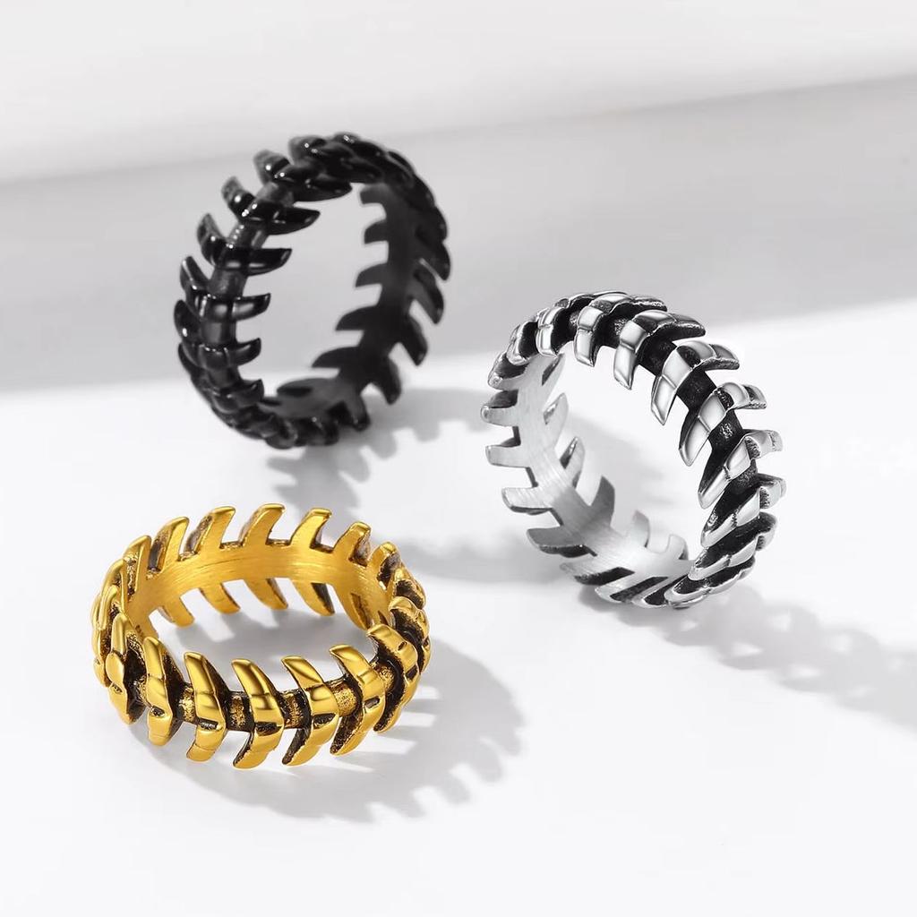 Stainless Steel 8.5mm Wide Snake Bone Rings for Man Woman Size 7-14 Black Vintage Retro Style Gothic Punk Unisex Jewelry Gift