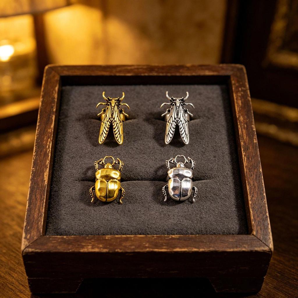 Europees-Amerikaans Retro Insect Ontwerp Verstelbare Ring: Trendy, Veelzijdig en Casual.