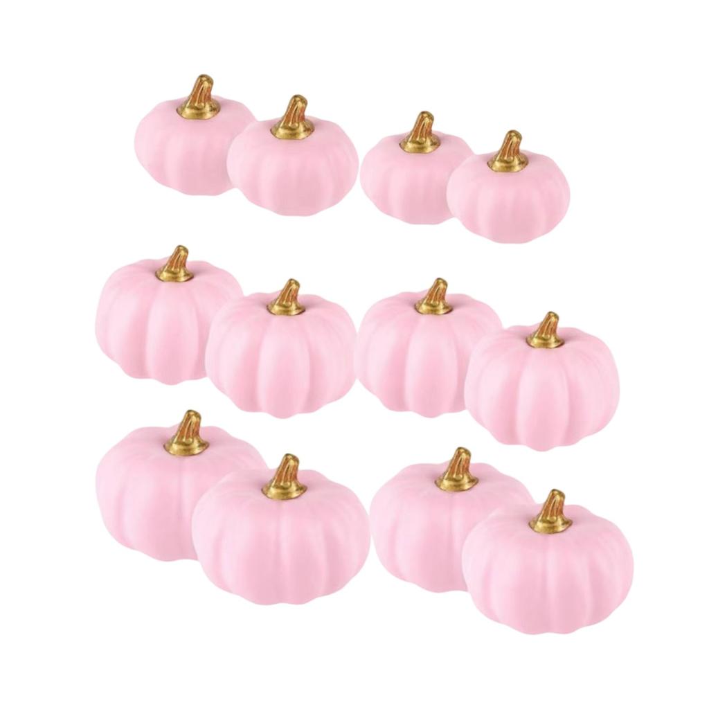 12pcs Simulation Pumpkin Model Pinks Foam Pumpkin Suit