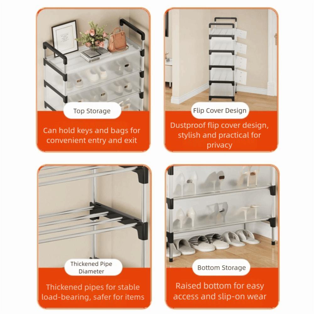 Dustproof Multi-tier Shoe Rack Sturdy Multifunction Shoe Storage Organizer Saving Space Storage Shelf