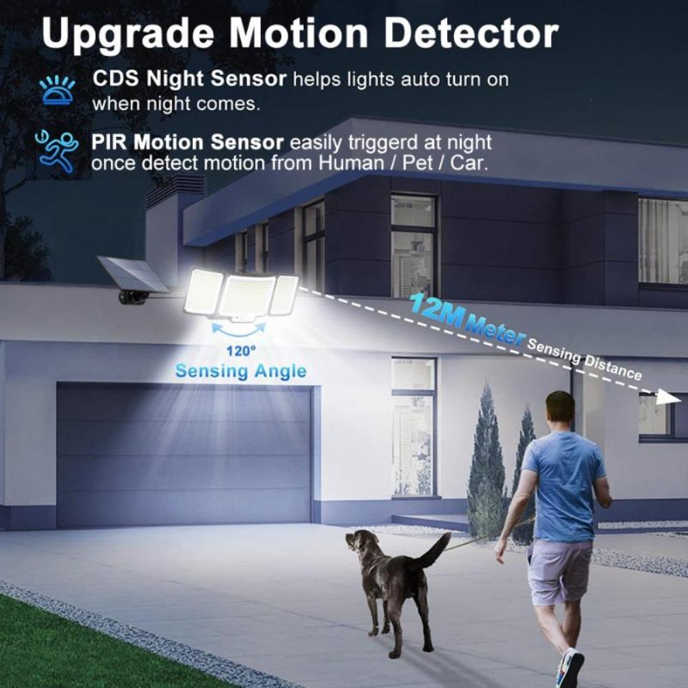 New 328 LED Solar Wall Lamp Outdoor 228 LED Street Lamp IP65 Waterproof Spotlight Motion Sensor Solar 3-mode Wall Lamp Garden Outdoor Decoration