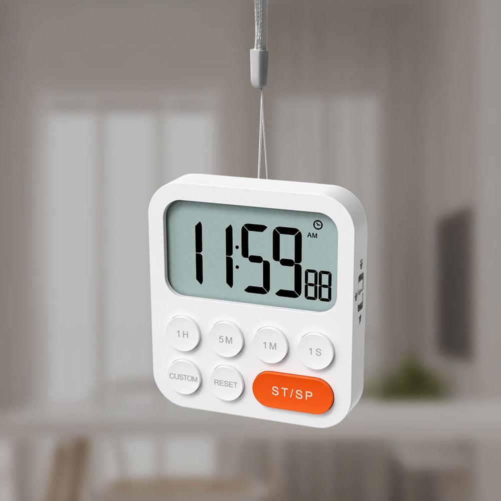 Desktop-verstellbares, tragbares Wecker-Keuken-Werkzeug, herunterklappbar, digitaler Timer, magnetisches LCD-Display für Kinder und ABS