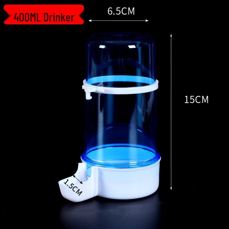 Large Capacity Dual-Use Parrot Waterer & Feeder - Anti-Spill, Anti-Splash, External Hanging Design