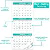 3 Month 2026 Calendar - 2026 Wall Calendar from January 2026 - December 2026, 3-Month Display Calendars (Folded In a Month), 11.3" X 26" (When