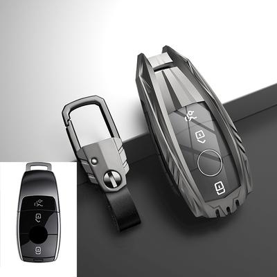 Zinc Alloy Leather TPU Car Key Cover Case Shell for Mercedes Benz A B C E S Keyless Smart Remote Fob Holder Protector Keychain