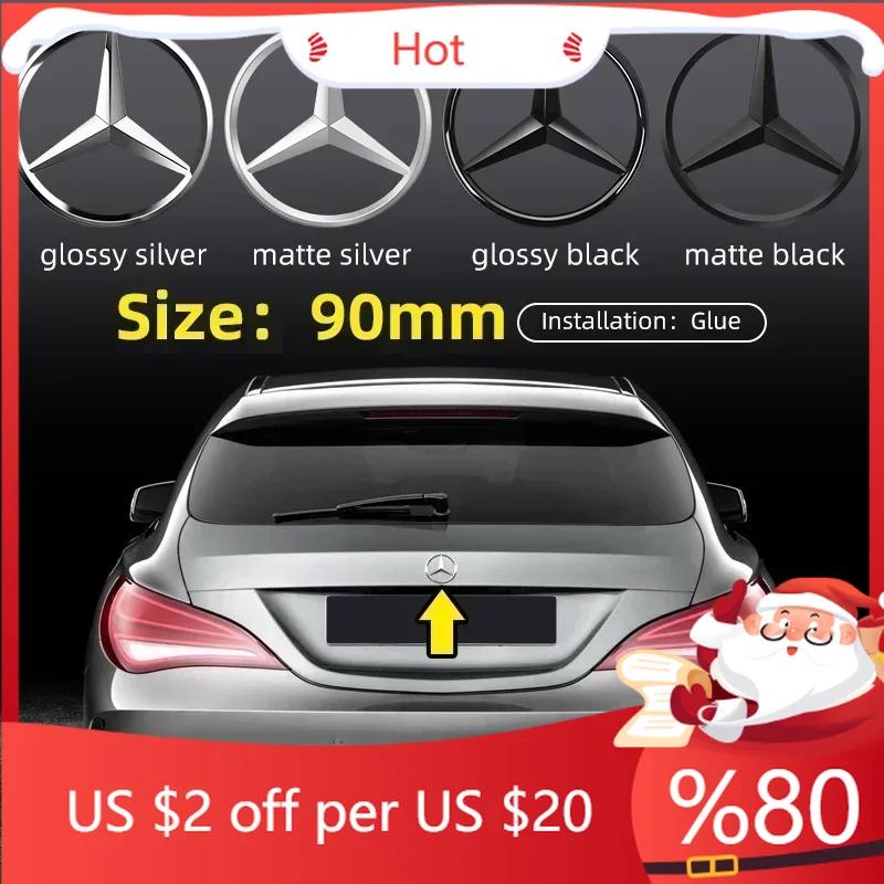 CEL1 3D ABS silver/Black 9cm 90mm car rear Tail Trunk emblem badge sticker Decals For Mercedes Benz W117 W177 W176 X253 W247 W213