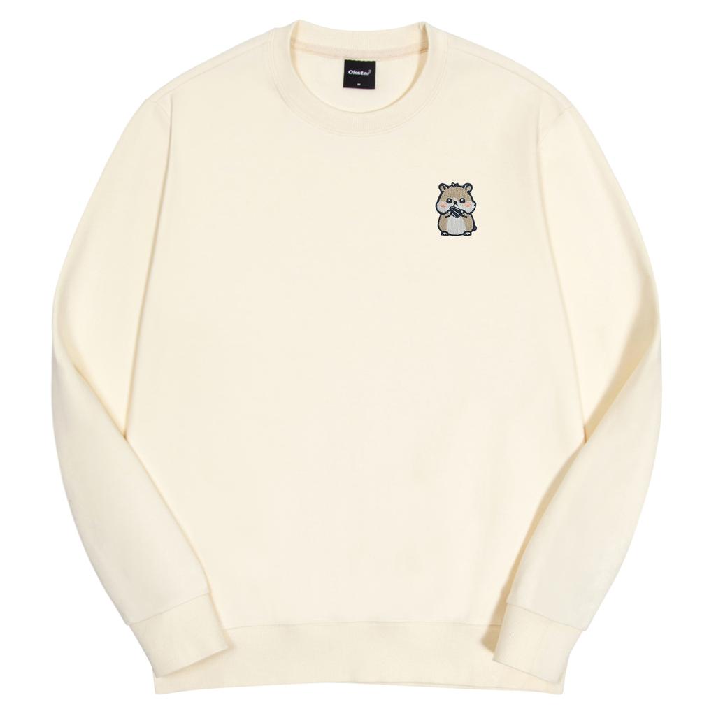 OKSTAR Puffy-Cheeked Hamster Embroidered Double-Sided Sweatshirt (Type B)