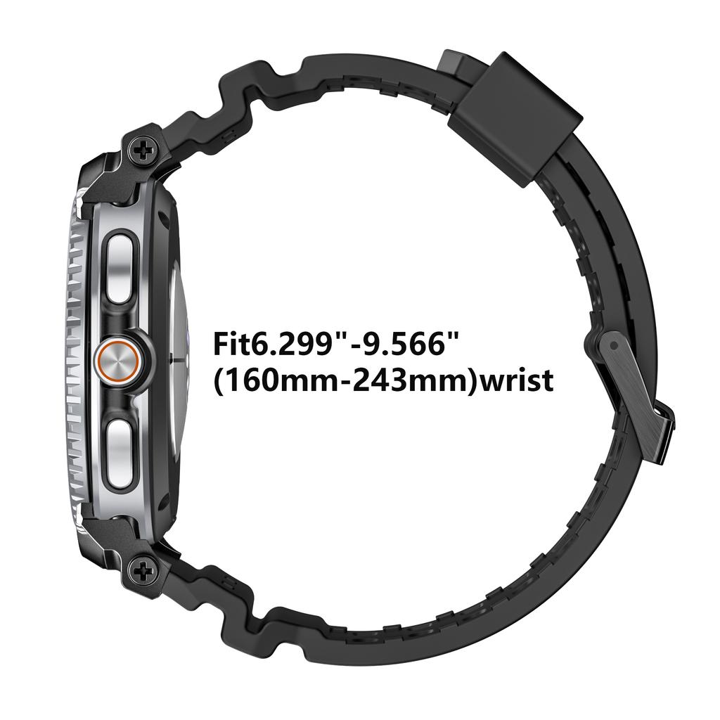 Rugged Sport Band For Samsung Galaxy Watch 8 40mm 44mm Strap Silicone Band with Stainless Steel Connector For Galaxy Watch 8 Classic 46mm