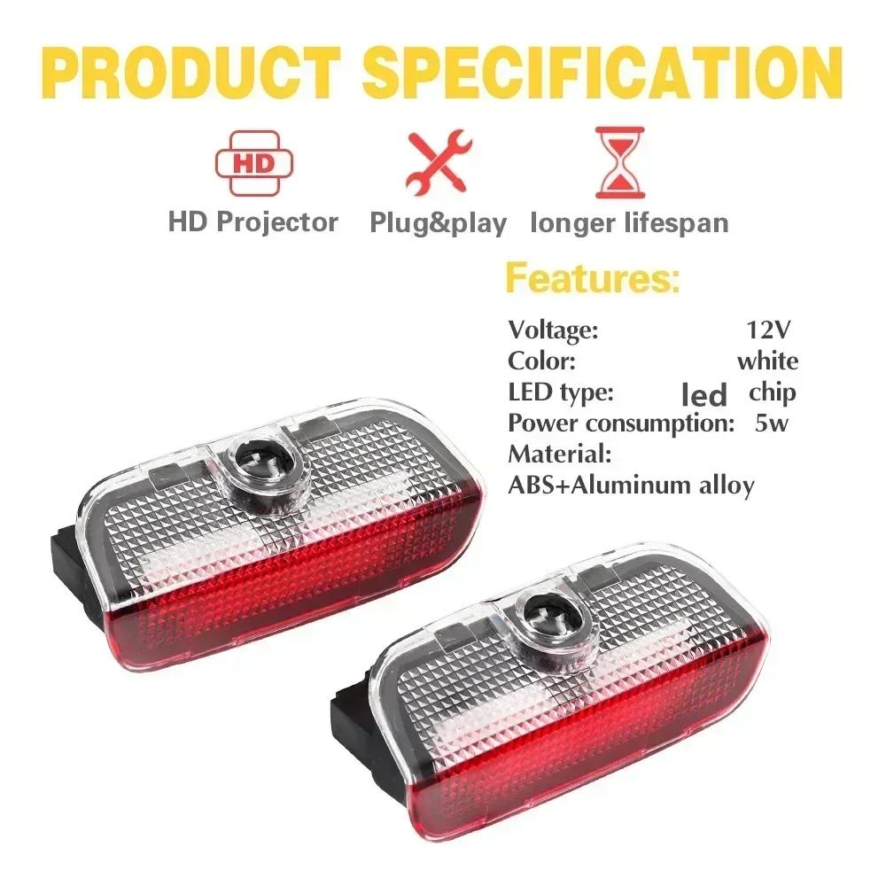 LED Car Door Projector Ghost Shadow Welcome Light Accessories For VW Tiguan MK1 MK2 Scirocco MK3 Touran 5T1 Arteon CC Sharan 7N