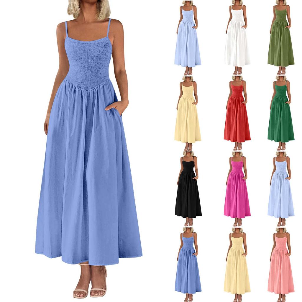 Women's Casual Fashion Vintage Suspender Dress Elegant Holiday Dress
