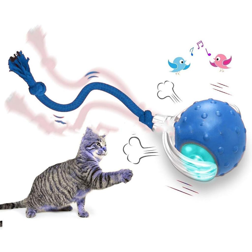 Automatic Cat Teaser Ball with Dragonfly Tail - Interactive, Self-Entertainment Toy for Physical Activity and Decompression