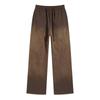 2024 Autumn Retro American Distressed Men's Drawstring Sweatpants - 450g Casual Loose Fit