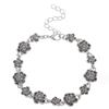 Vintage Rose Distressed Camellia Bracelet - Women's Retro Alloy Flower Jewelry