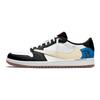 Jordan X Travis Scott Air Jordan 1 Niebieski Hak na Pięcie 7.0 Niskie Antypoślizgowe Niskie Vintage Buty do Koszykówki Damskie DZ4137-700(Drużyna1897-)