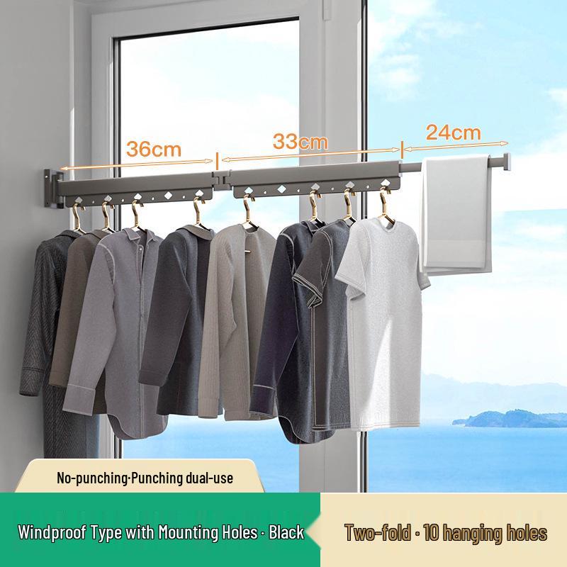 Retractable Folding Indoor Clothes Drying Rack for Balcony and Bathroom
