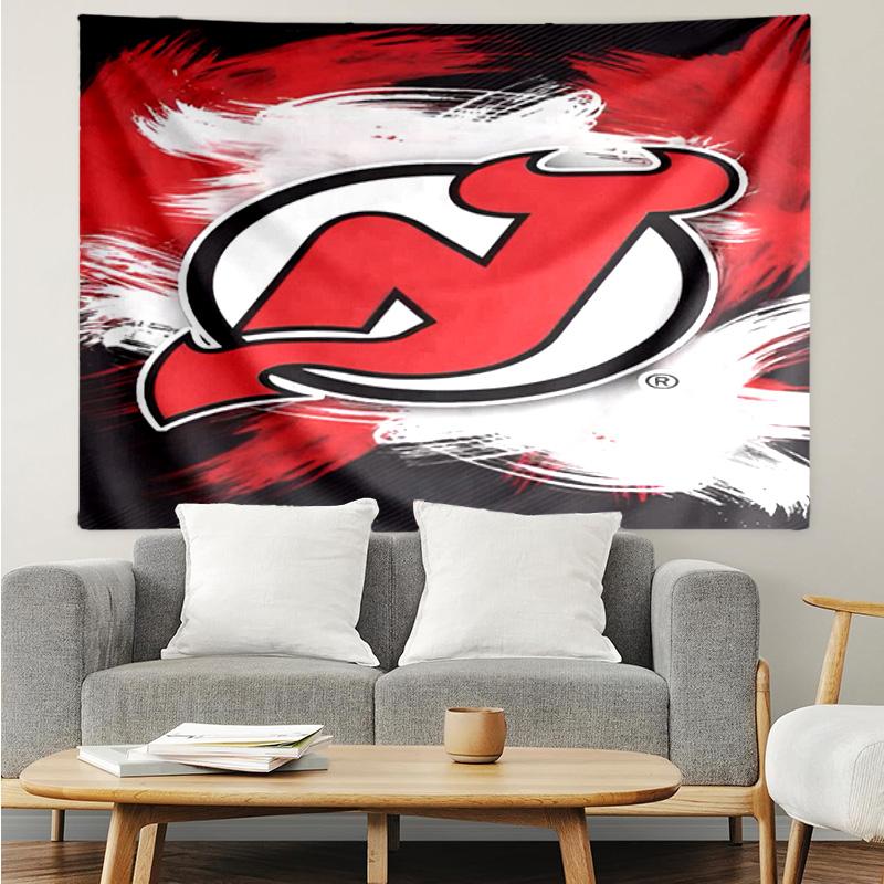 1PC Jersey Devils Logo Tapestry Accessories Playroom Tapestry, for Bedroom,Livingroom, dormitory Room Wall Decor Fan Birthday Gifts